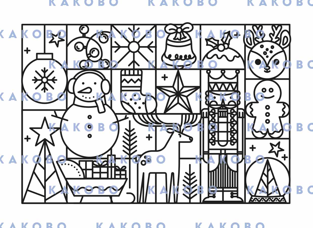 Miniature Advent Christmas Coloring Book