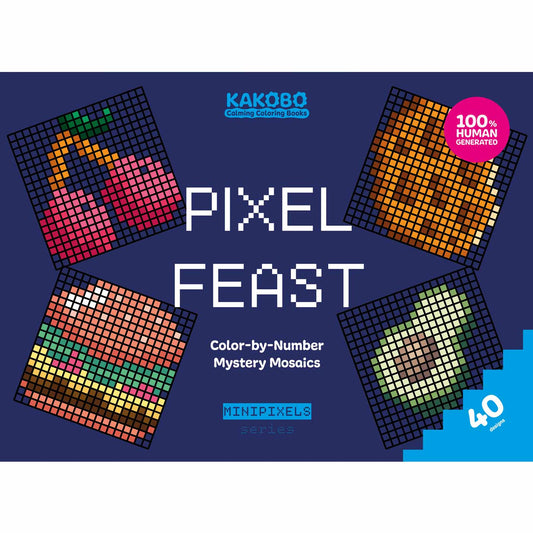 Pixel Feast. Color-by-Number Mystery Mosaics: Food Themed Activity Puzzle Book